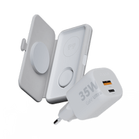 Xtorm 3in1 Opvouwbare Draadloze Oplader + 35W Snellader Bundel