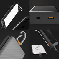 Go2 Powerbank 20W - 10.000 mAh met Solar en Lamp - Charcoal Black - Xtorm NL