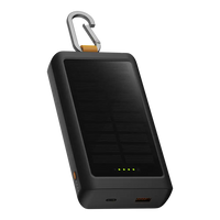 Go2 Powerbank 20W - 10.000 mAh met Solar en Lamp - Charcoal Black - Xtorm NL
