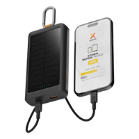 Go2 Powerbank 20W - 10.000 mAh met Solar en Lamp - Charcoal Black - Xtorm NL