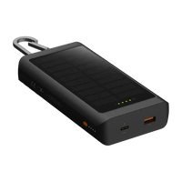Go2 Powerbank 20W - 10.000 mAh met Solar en Lamp - Charcoal Black - Xtorm NL