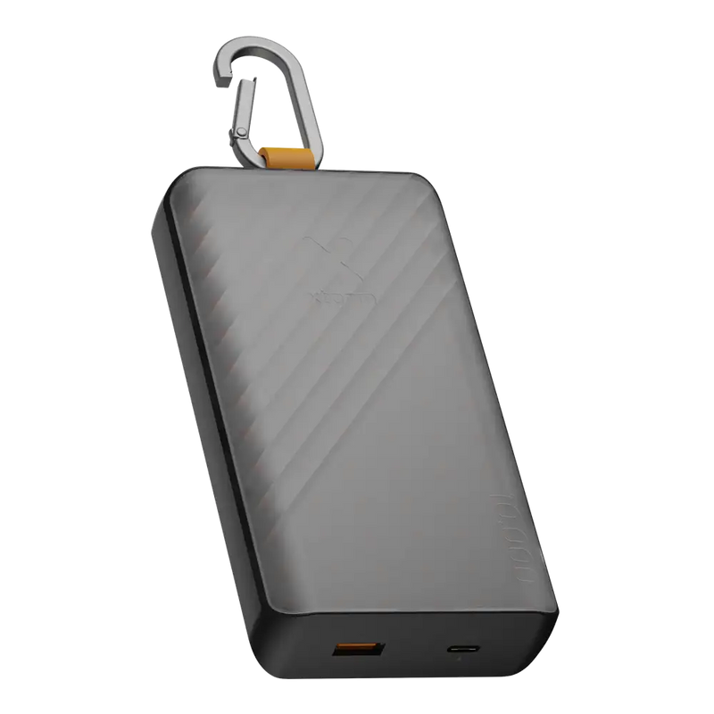 Go2 Powerbank 20W - 10.000 mAh met Solar en Lamp - Charcoal Black - Xtorm NL