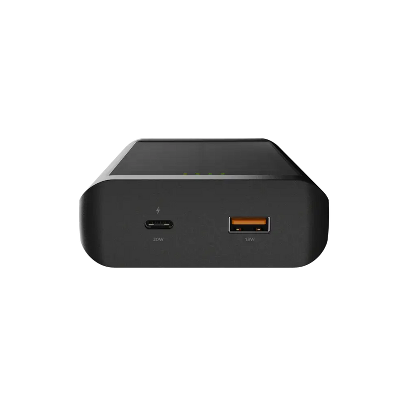 Go2 Powerbank 20W - 10.000 mAh met Solar en Lamp - Charcoal Black - Xtorm NL