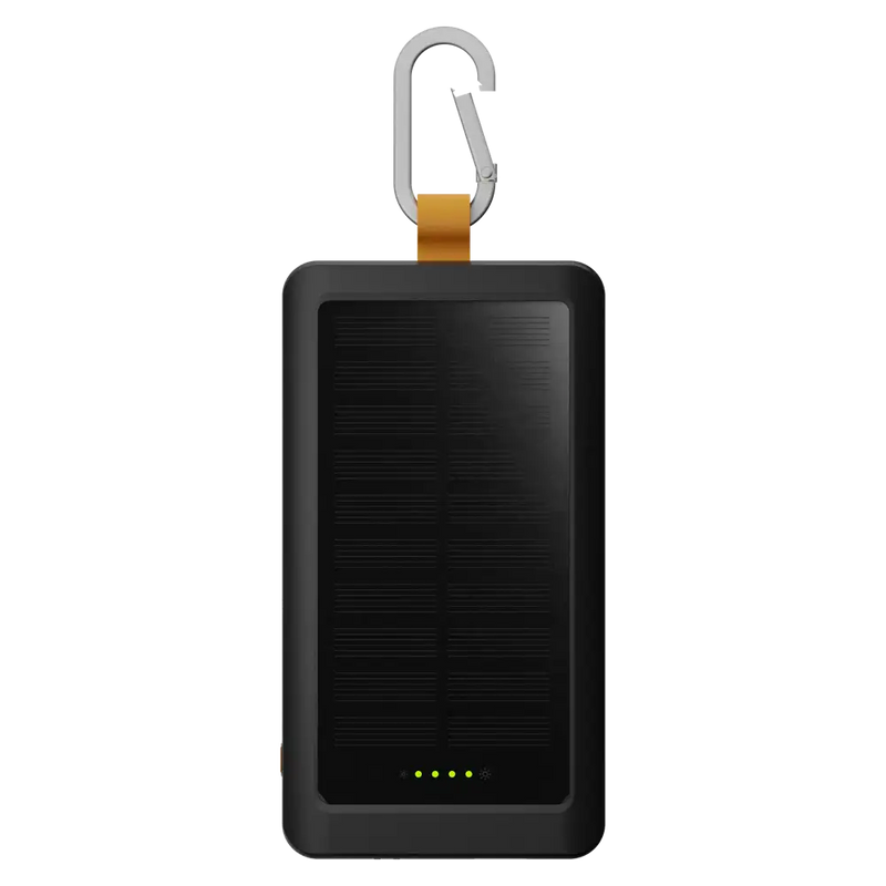Go2 Powerbank 20W - 10.000 mAh met Solar en Lamp - Charcoal Black - Xtorm NL