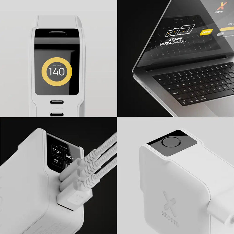 NextGen 140W Laptop Snellader - 3 poorten (2x USB-C PD + USB-A) - Dusk White - Xtorm NL