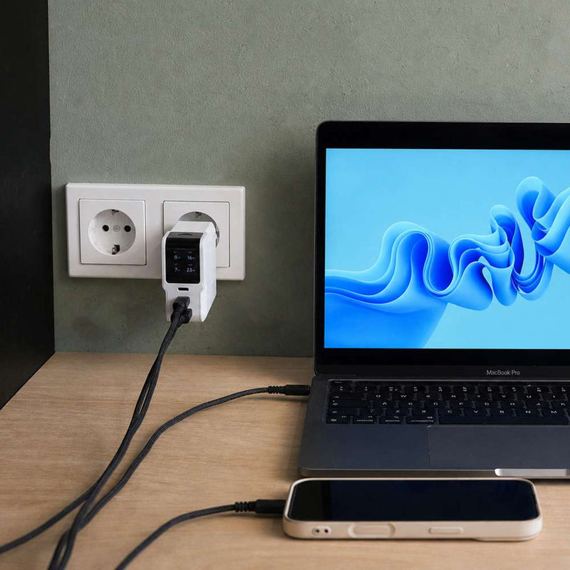 NextGen 140W Laptop Snellader - 3 poorten (2x USB-C PD + USB-A) - Dusk White - Xtorm NL