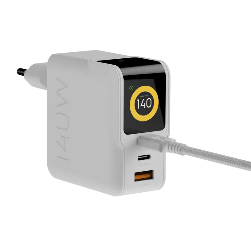 NextGen 140W Laptop Snellader - 3 poorten (2x USB-C PD + USB-A) - Dusk White - Xtorm NL