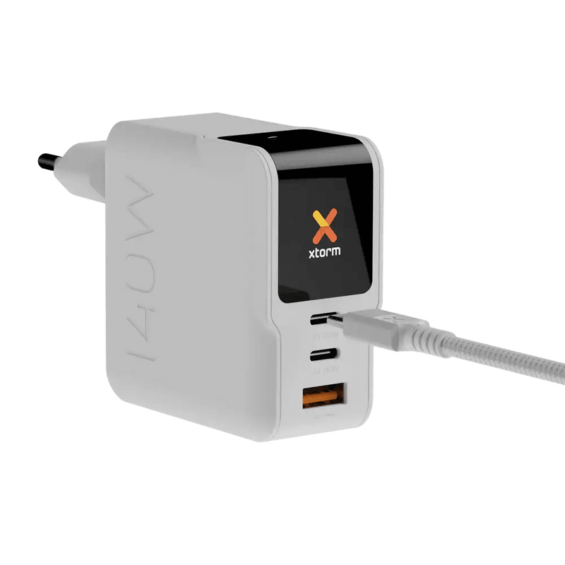NextGen 140W Laptop Snellader - 3 poorten (2x USB-C PD + USB-A) - Dusk White - Xtorm NL