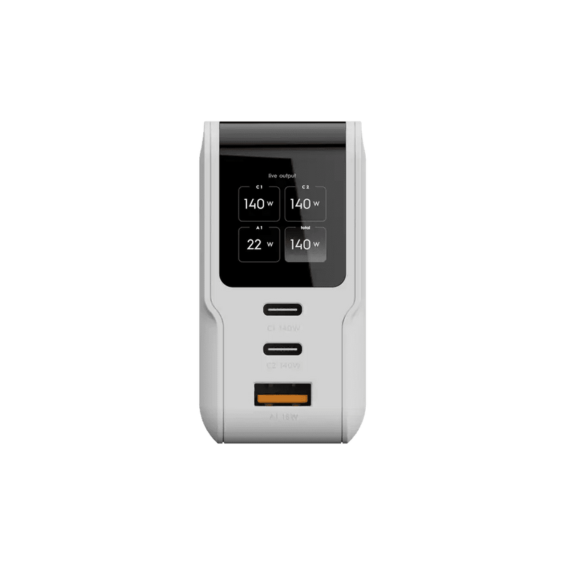NextGen 140W Laptop Snellader - 3 poorten (2x USB-C PD + USB-A) - Dusk White - Xtorm NL
