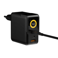 NextGen 140W Laptop Snellader - 3 poorten (2x USB-C PD + USB-A) - Midnight Black - Xtorm NL