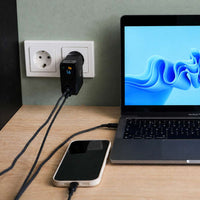 NextGen 140W Laptop Snellader - 3 poorten (2x USB-C PD + USB-A) - Midnight Black - Xtorm NL