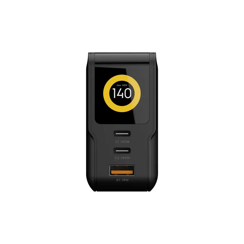 NextGen 140W Laptop Snellader - 3 poorten (2x USB-C PD + USB-A) - Midnight Black - Xtorm NL
