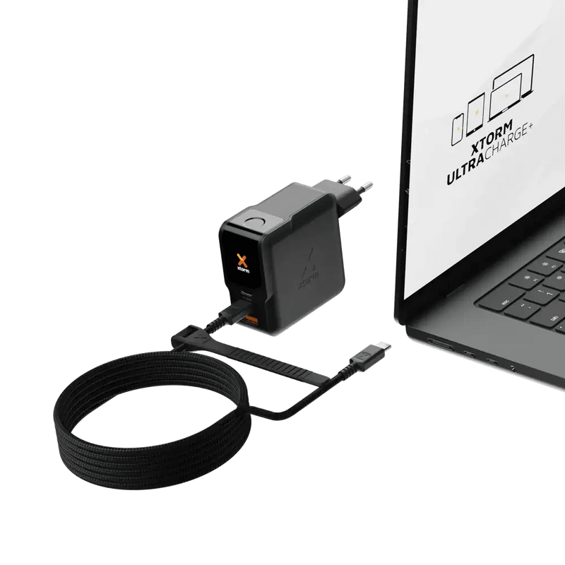 NextGen 140W Laptop Snellader - 3 poorten (2x USB-C PD + USB-A) - Midnight Black - Xtorm NL