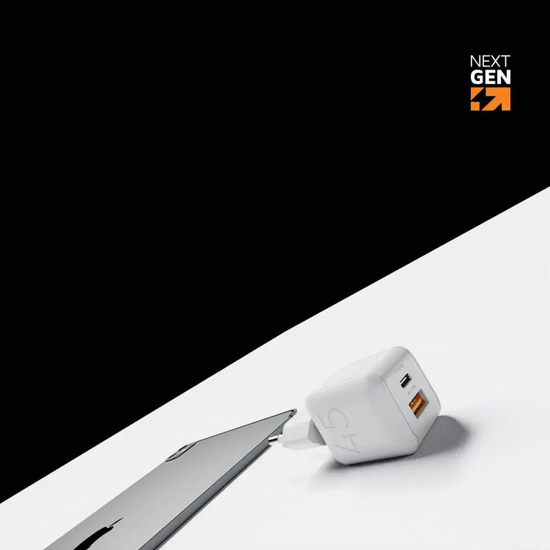 NextGen 45W Snellader - 2 poorten (USB-C PD + USB-A) - Dusk White - Xtorm NL