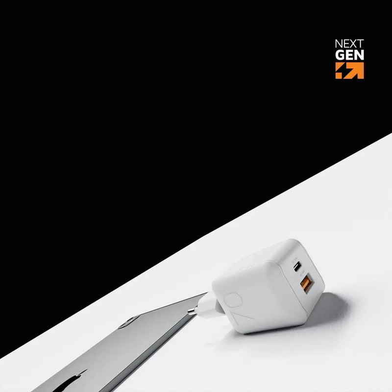 NextGen 70W Laptop Snellader - 2 poorten (USB-C PD + USB-A) - Dusk White - Xtorm NL