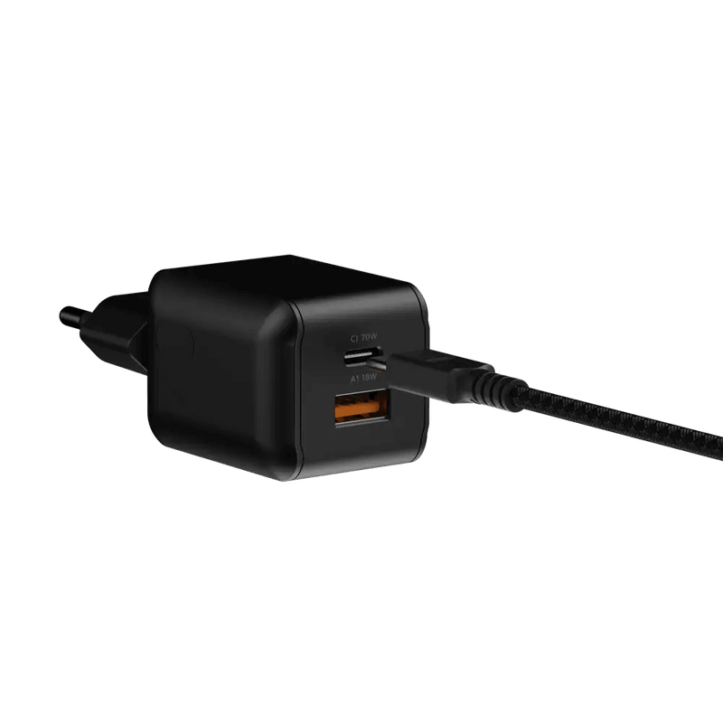 NextGen 70W Laptop Snellader - 2 poorten (USB-C PD + USB-A) - Midnight Black - Xtorm NL